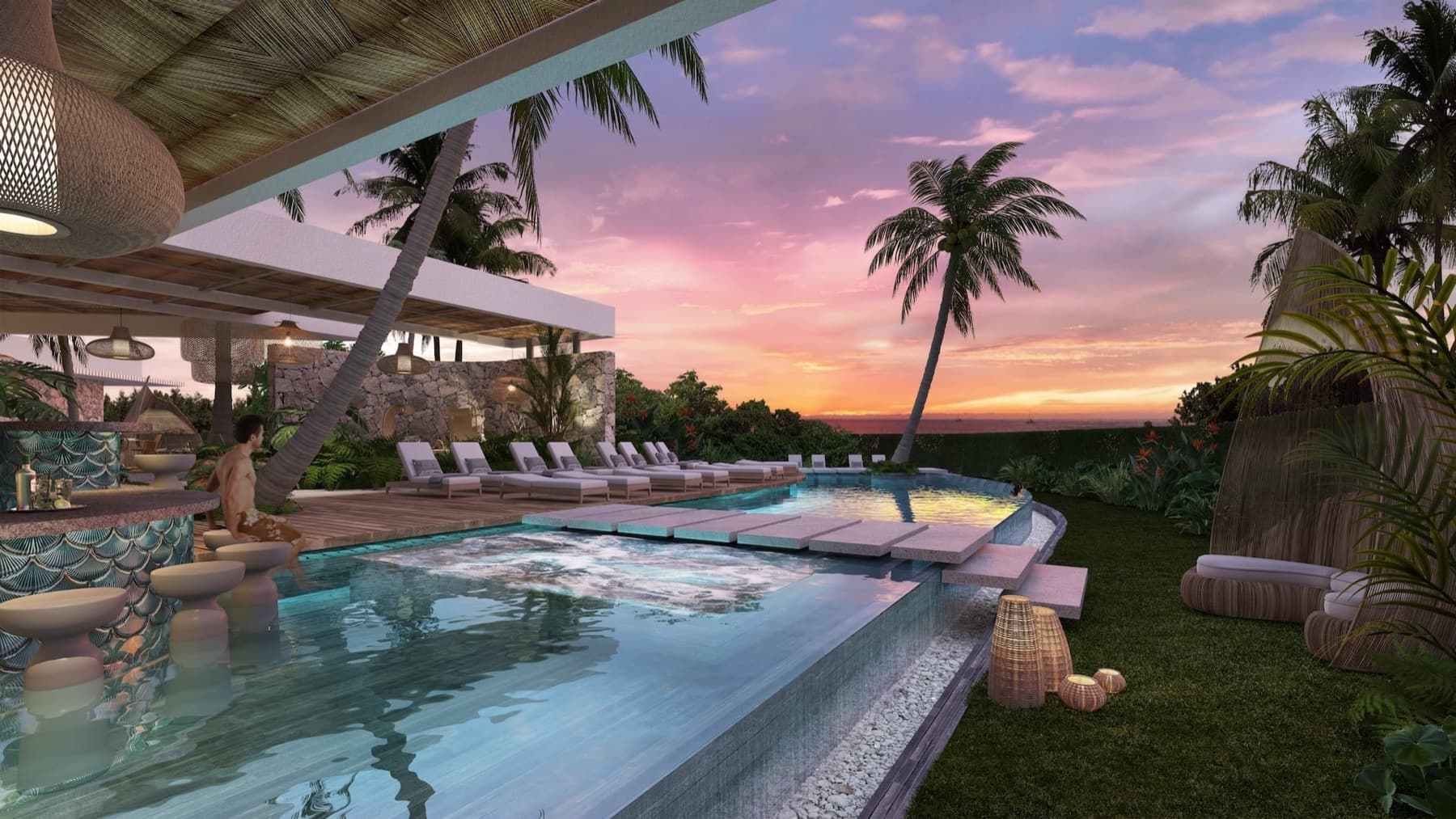 Poolside at the leisure heart